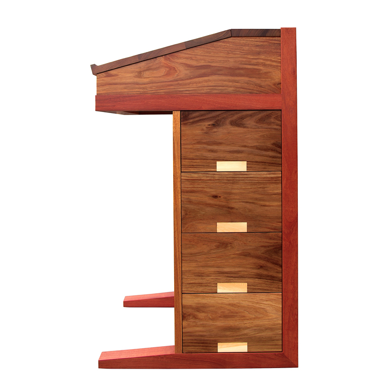 Australian timber davenport desk drawers