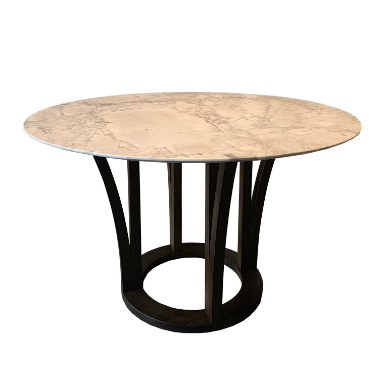Round table with a marble top and Oak legs
